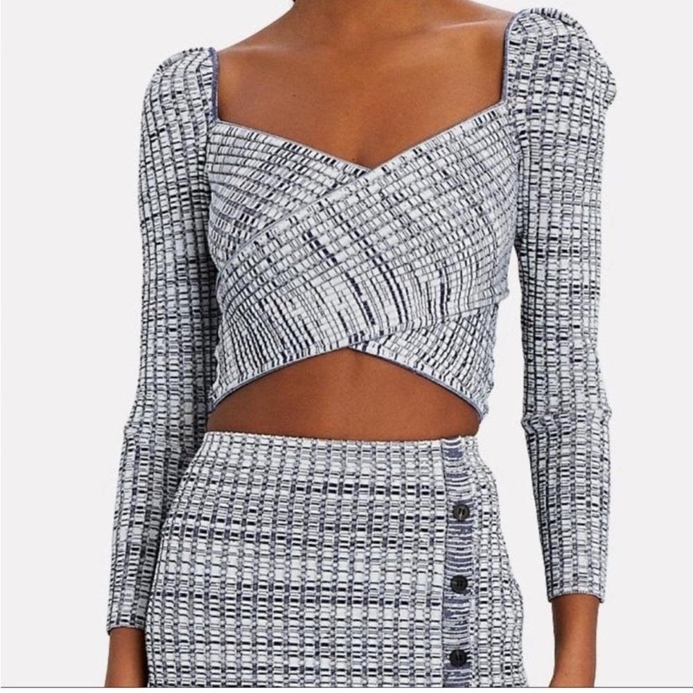 Self portrait never worn blue knit crop top - Picture 2 of 6